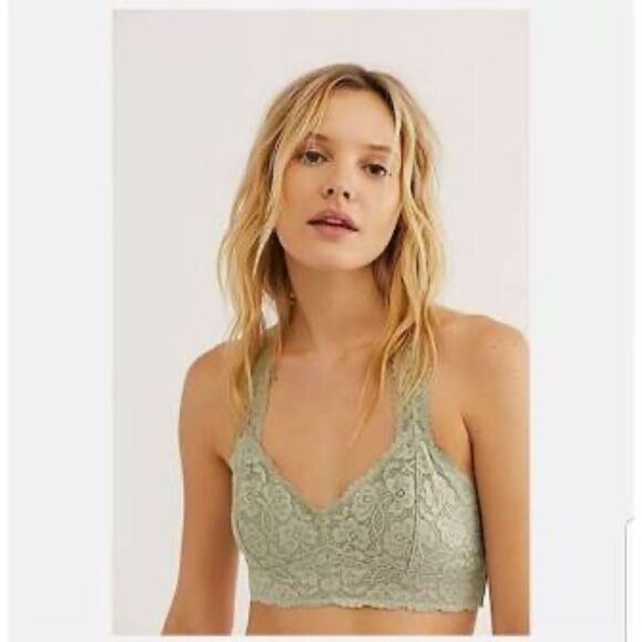 Intimately Free People Moss Green Bralette Sz XS - Picture 1 of 7